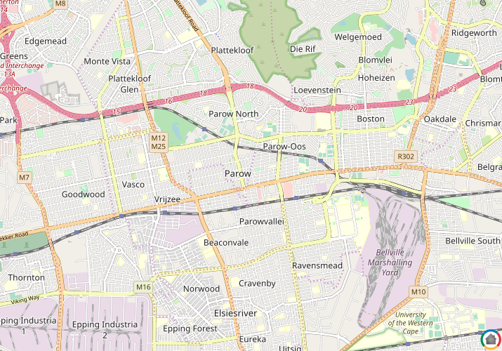 Map location of Parow Central